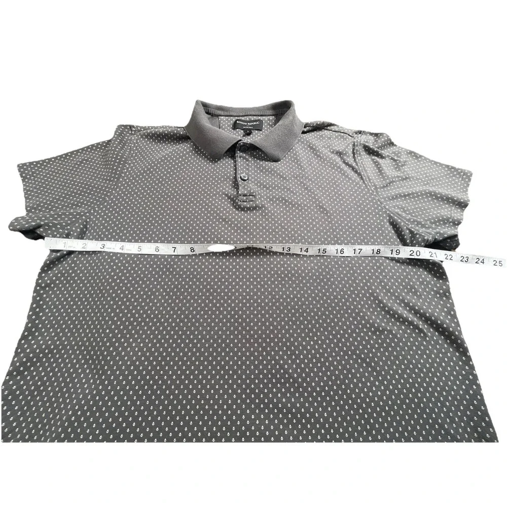 Banana Republic Dress Polo Shirt Men's Size Large Short Sleeve Casual Dark‎ Gray